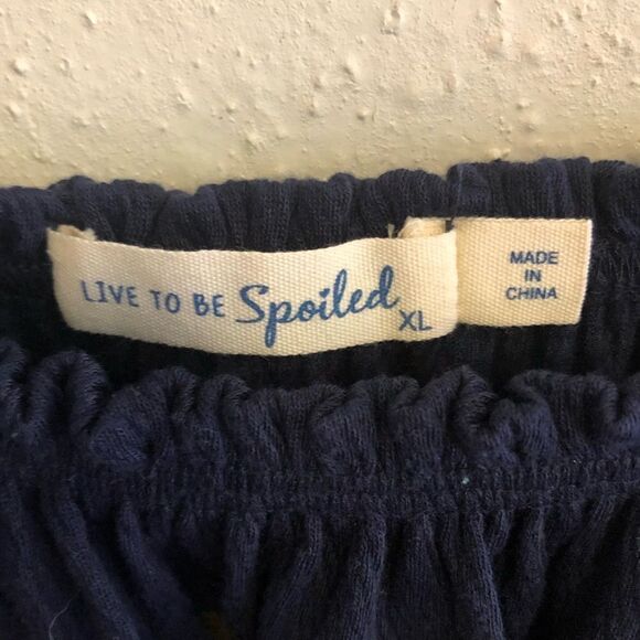 Live to be spoiled blue tank with embroidered front size XL - Picture 4 of 6